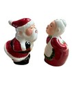 Vintage Santa And Mrs  Claus Salt   Pepper Shakers Winking And Kissing Christmas