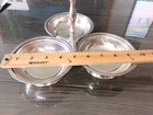 Vintage Silver Plated Three Compartment Condiment Snack Serving Tray Holder