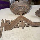 Antique Cast Iron  Wall Mount Double Oil Lamp Holder   Missing Wall Bracket