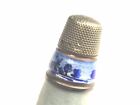 Vintage 925 Sterling Silver Thimble Hallmark Enamel Guilloche 