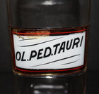 Antique Late 19th Century Drug Store Glass Apothecary Bottle Ol  Ped tauri 10 