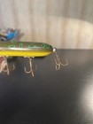 Old Antique Vintage Heddon Lucky 13 Green Yellow Fishing Lure  super Rare 