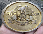 Harley Davidson Owners Group Hog Vtg Belt Buckle Eagle Solid Brass 1983 Jostens
