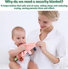 Baby Tag Security Blanket Plush Soothing Lovey 10x10 Inch Sensory Toy Pink