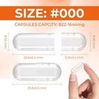 Empty Gelatin Capsules Size 000 Pure Bovine  100 Count  Gluten Free  Non-gmo
