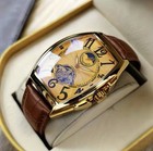 Automatic Wheel Hollow Mechanical Watch Skeleton Tonneau Multi Moonphase