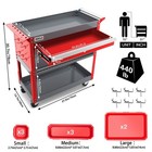 Heavy Duty Rolling Tool Cart 440lb Load Capacity With Drawers Locking System