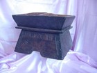 Antique Asain Hand Carved Engraved Wood Burmese Akah Betel Nut Tray Vintage Box