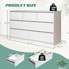 White Dresser For Bedroom With 7 Drawers  Modern High Gloss Large Dresser