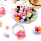100 Pack 1 2-inch Assorted Color Pompoms Mesh Lace Craft Pom Pom Balls