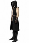 Medieval Black Hooded Cloak Sleeveless Cape Viking Larp Renaissance Costume