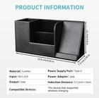 Kingfom Leather Desk Organizer Charging Station For I-phone samsung Galaxy