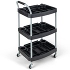 3 Layer Detailing Garage Tool Organizer Utility Cart W  Multiple Divider 4 Wheel