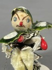 Vintage Japan Elf Gnome Pinecone Chenille Spun Cotton Christmas Pixie 3  Green