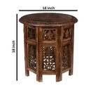 Lightnpro Handcrafted Wooden Round Accent Table - Vintage Farmhouse Octagonal   