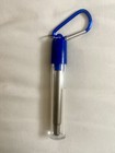 One Collapsible Stainless Steel Reusable Straw W  Plastic Case Travel work New