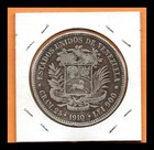 Venezuela Coin  fuerte  5 Bolivares Bs 1910 Silver  900 37 2mm 25gr  Km 24