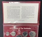 1975 Coins From The Bahamas Uncirculated Set Of Coins -franklin Mint