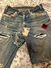 Vintage 60s Levis Big E Orange Tab Denim Jeans 30x32 Bell Bottoms Patched