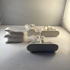 Lot Of 4 Vintage White Ceramic Abstract Couple Candle Holders Lovers Bud Vases