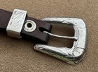 Vtg Antique Western Srour Sterling Silver Complete 3 Pc Ranger Belt Buckle Set