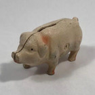 Vintage Cast Iron B  Shackman   Co  Mini Pink Piggy Pig Coin Bank