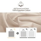Queen Size Fitted Sheet Only Beige 100  Egyptian Cotton 600 Thread Count 16     
