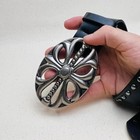 Vintage Style Black   Silver American Western Belt