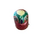Vintage Cloisonne Enamel Owl Thimble Multicolor Bird Figural