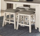 5pcs Counter Height Dining Table Set 4 Padded Chairs Kitchen Breakfast Set White