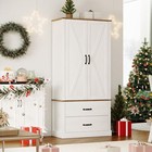65  Tall Kitchen Pantry Cabinet Food Storage Cupboard With 2 Doors And Shelves