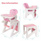 3 In 1  Baby High Chair Adjustable Seat Convertible Toddler Feeding Tray Chair