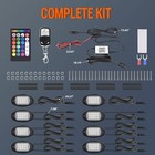 Led Rock Lights 8 Pod Rgb Offroad Music Wireless Bluetooth Underglow Neon Lights