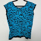 Authentic Handmade Jalapa De Diaz Mexican Blouse Turquoise