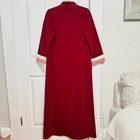 Vintage Vanity Fair Lounge Dress Robe Burgundy 70s Hostess Gown Deadstock Nwt