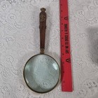 Vintage Brass And Teak Nautical Collector Magnifying Glass With Box