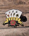 Lucky Poker Card Pin -4 Aces -novelty Gift -gambling Casino Jewelry Accessory