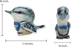 1  L Gray Blue Nuthatch Bird Miniature Ceramic Animal Figurine Replica Porcelain