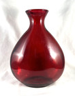 Vintage Large Ruby Red Art Glass Bottle Vase 10 5  Tall