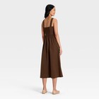 A New Day Women s Corset Smock Sleeveless Midi Dress - Brown