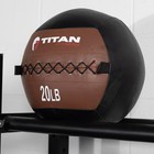 Titan Fitness 20 Lb Soft Leather Medicine Wall Ball  Color-coded Weight Ball