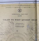 Vintage 1966 Calais To West Quoddy Head Maine Nautical Map Chart - 48    X 32   