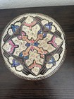 Vtg Turkish Copper Plate Hand Painted And Etched 