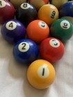 Vintage Miniature 1 5    Billiard Ball Full Set Mini Pool Balls - 1 1 2 