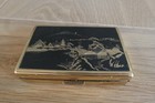 Beautiful Oriental Musical Mirror Compact   13  Possibly 1950s  clover 