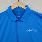 Nike Golf Men s Size L Solid Blue Stretch Short Sleeve Athletic Polo Shirt