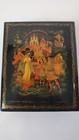 Vintage Russian Lacquer Box     Palekh Style    tsarevna Swan   Sea Knights    Signed