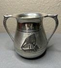 Vintage Pewter Sugar Bowl cup Lot Inpel Bolivia   F e m a 97  Estano Boat Scene