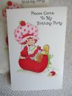 Vintage Strawberry Shortcake Six Birthday Party Invitation Cards   Envelopes New