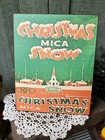 Primitive Antique Vintage Retro Style Christmas Mica Advertise Snow Canvas Sign